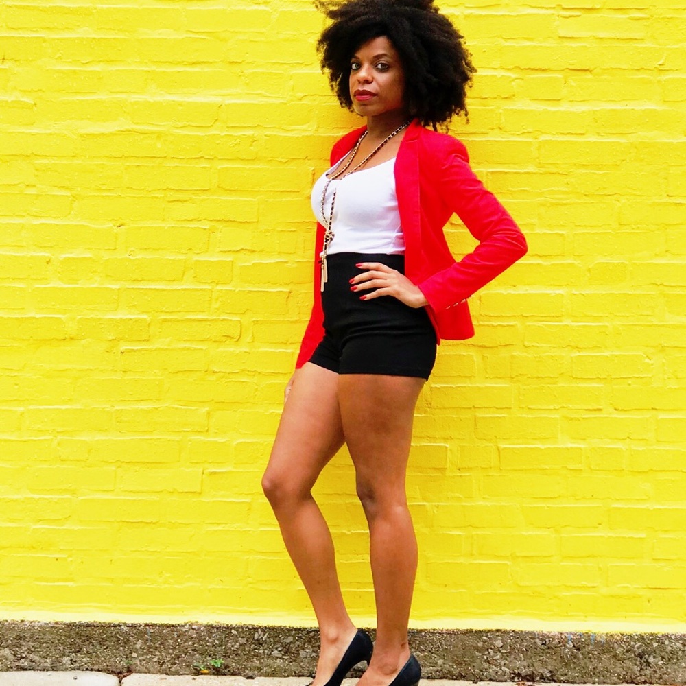 Red blazer w/ gold buttons